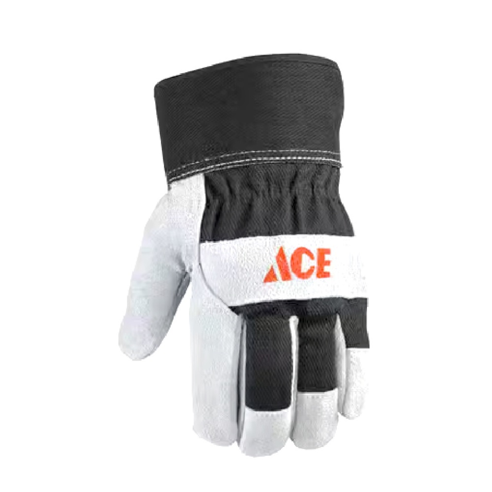 Ace Men's Indoor/Outdoor Work Gloves Black/Gray L 1 pair